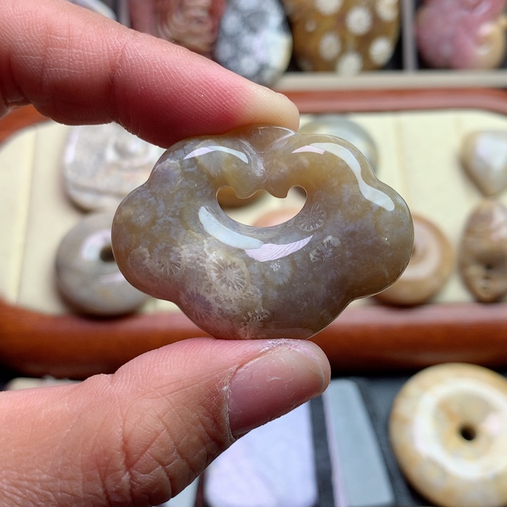硅化珊瑚（珊瑚玉）颈饰未镶嵌