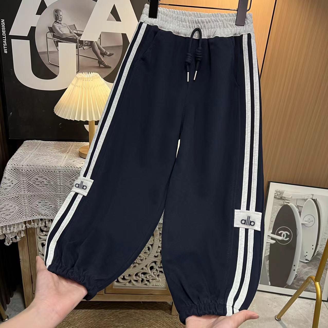 衣橱bi备~男童2025秋季新款时髦束脚裤潮酷帅气运动休闲裤S10595