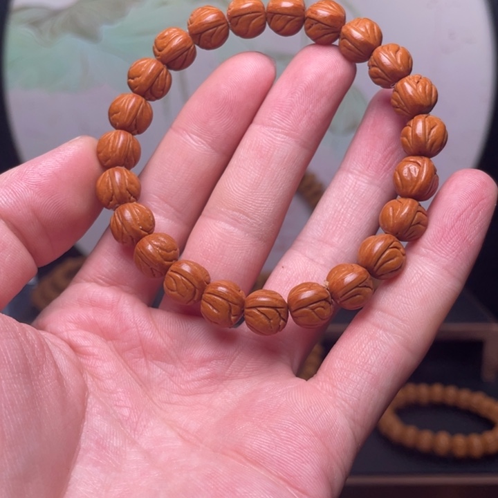 桃核手串10玉龙脊手串