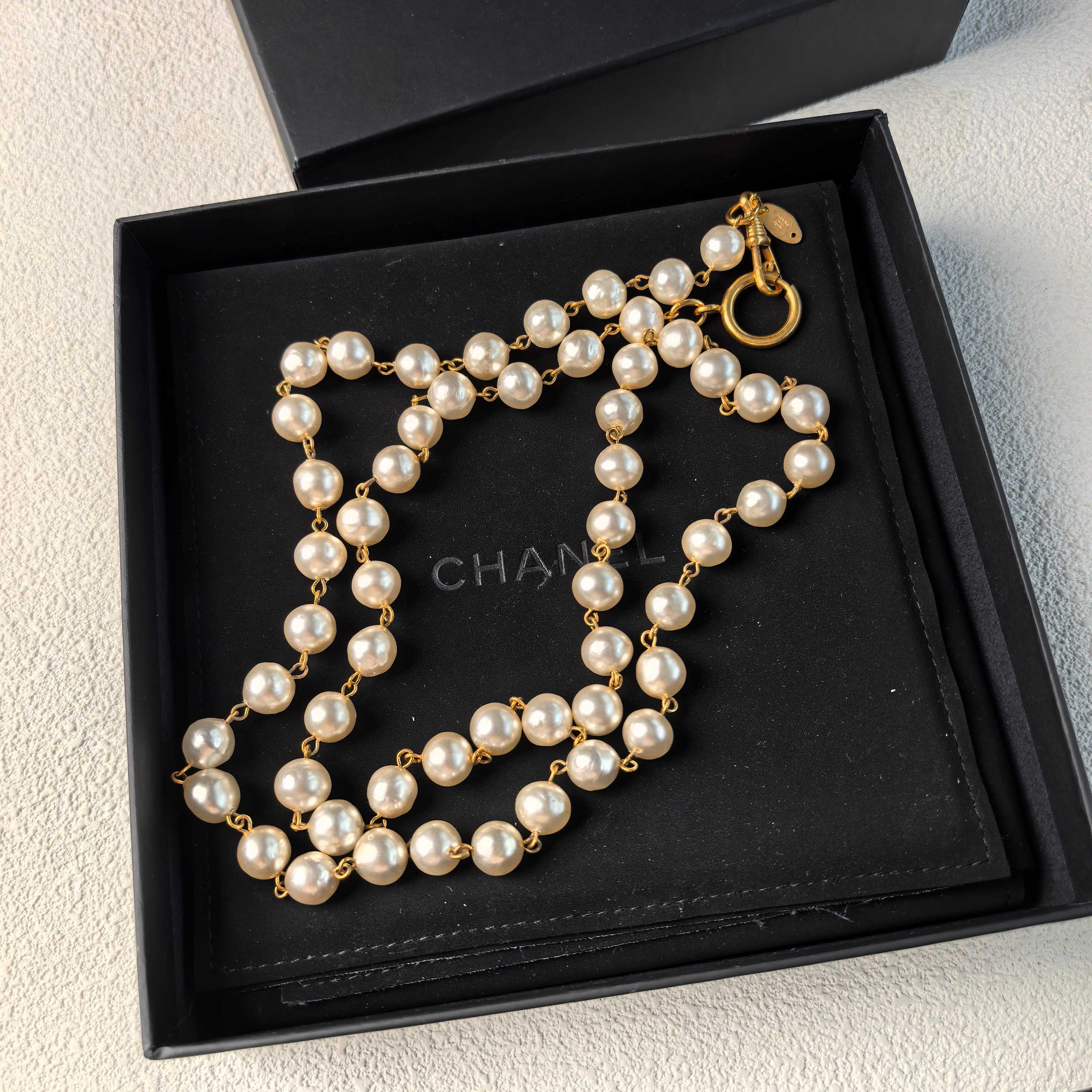 95新 Chanel/香奈儿 泡泡中古Chanel满珍珠长项链