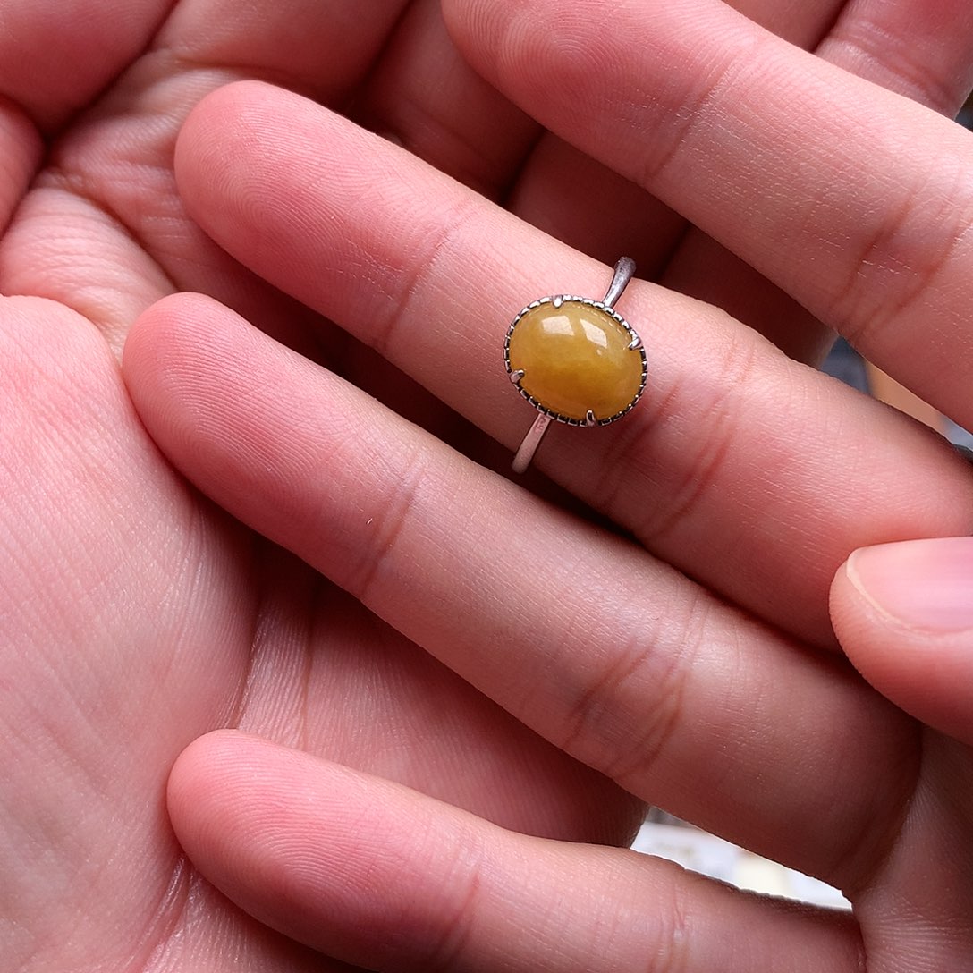 翡翠戒指银S925镶嵌皮*?0087