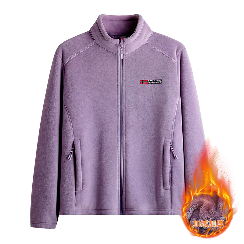 奥利绒外套秋冬上新立领加绒加厚男女情侣户外休闲简约保暖外套