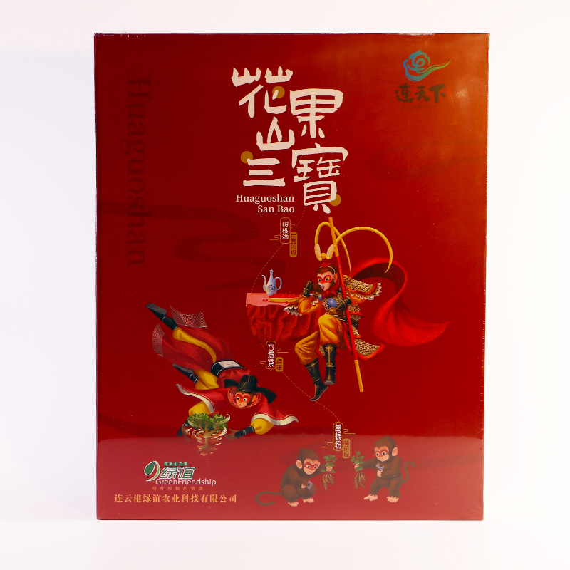 连云港特产花果山三宝云雾茶葛根粉樱桃酒三合一