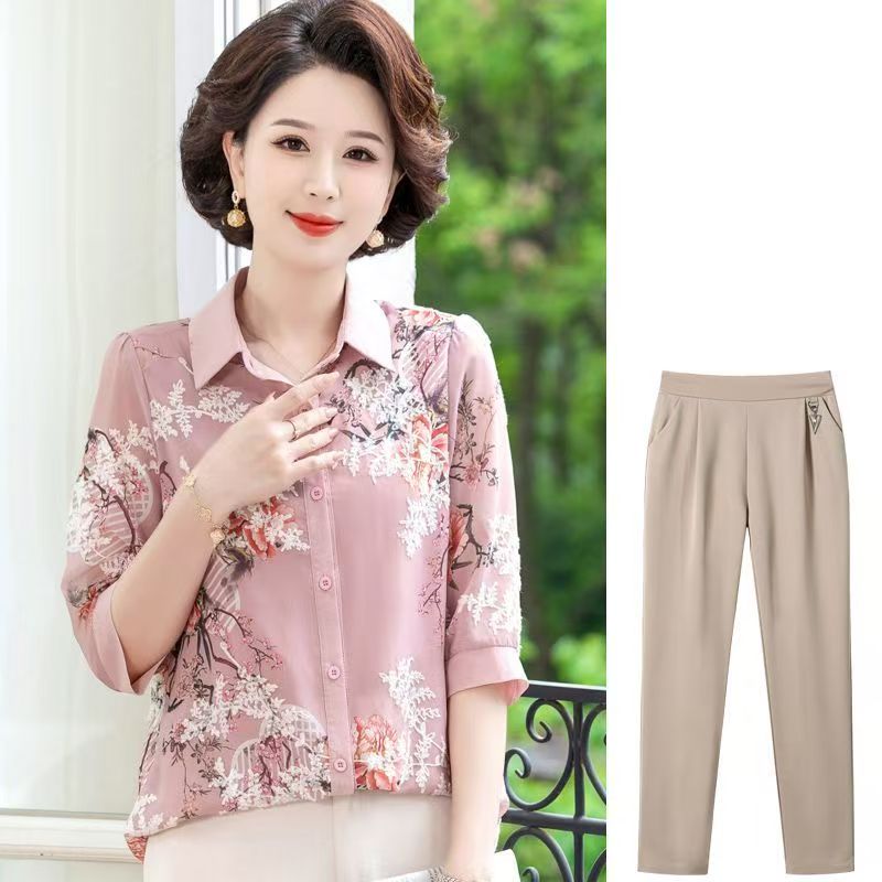 美人娇【3201-3400】宽松纯色中老年女装套装中清冷新中式长袖洋气