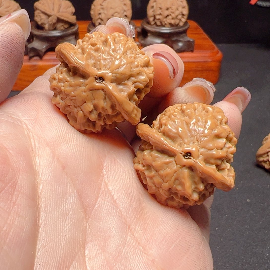 文玩核桃把件金鱼野麻