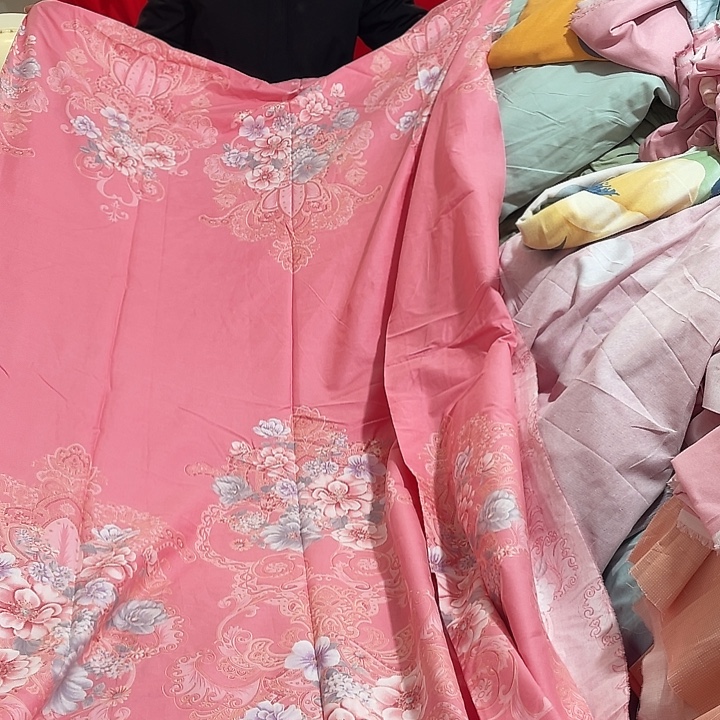 用***芝莫代尔纤维纯棉斜纹粉色欧花2.2米