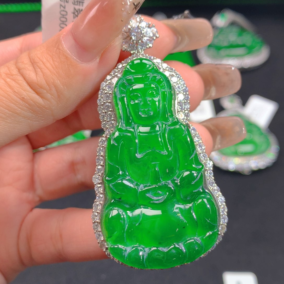 翡翠颈饰银S925镶嵌1111111111111