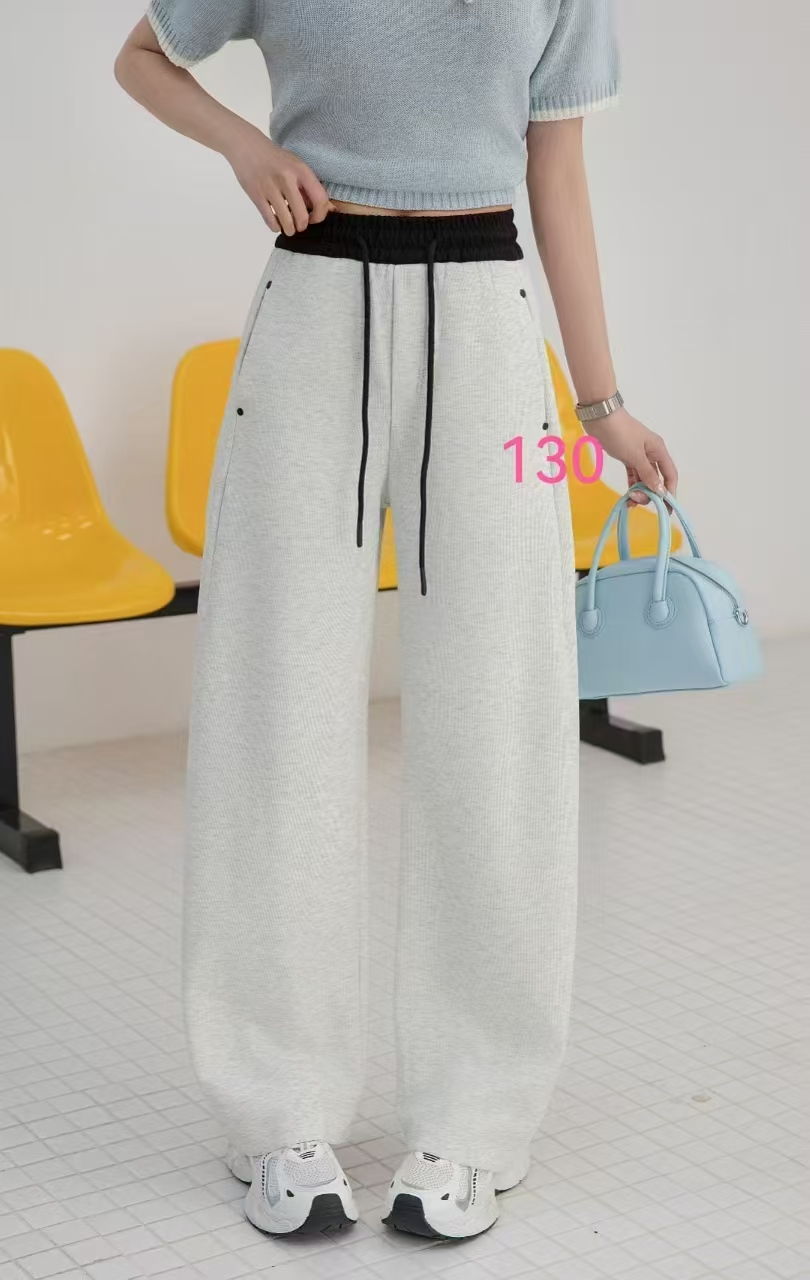 春夏秋夏季韩版高腰百搭休闲裤休闲运动裤针织显瘦