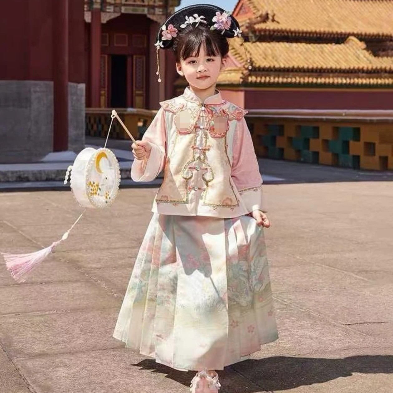 宝宝中国风女复古夏季日常民族女孩裙子汉服套装2025