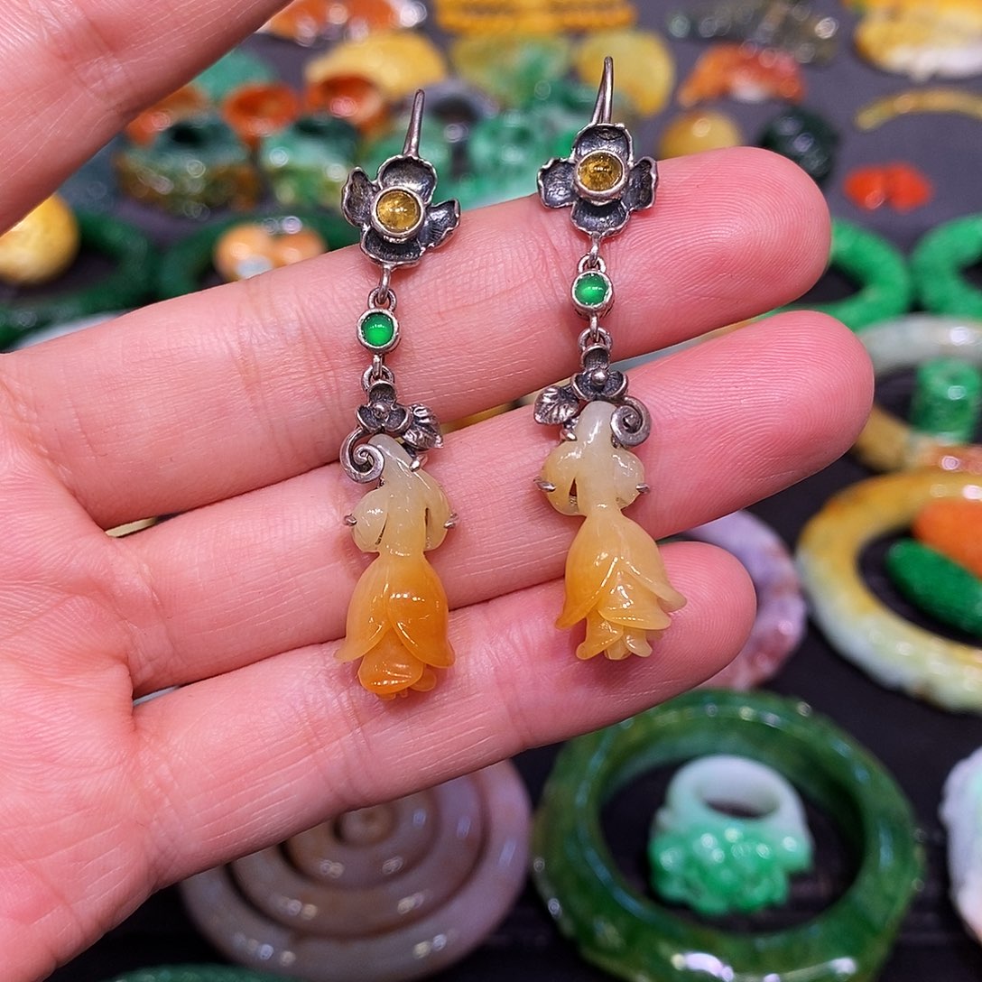 翡翠未镶嵌耳饰翡翠