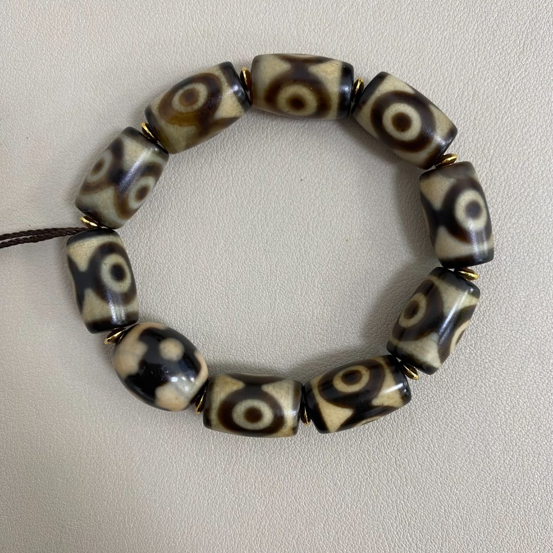 老玛瑙 天珠 三眼天珠手串 随机达洛顶珠 大号   DZ70070 