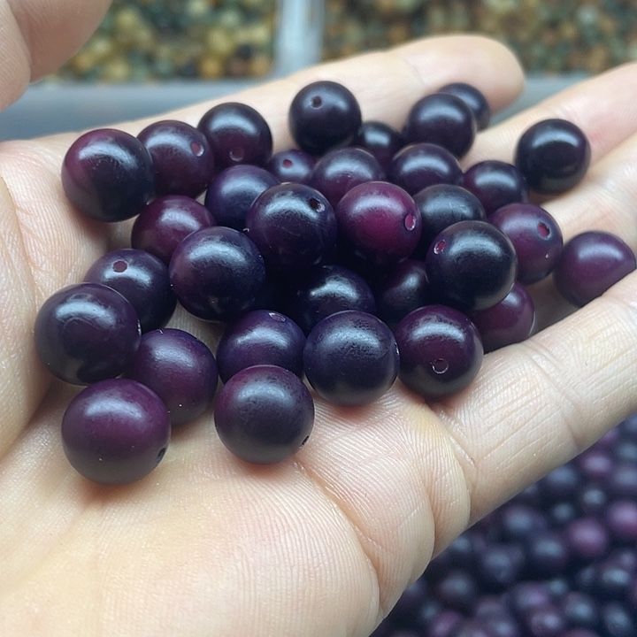 白玉菩提吊坠12精品紫圆100颗