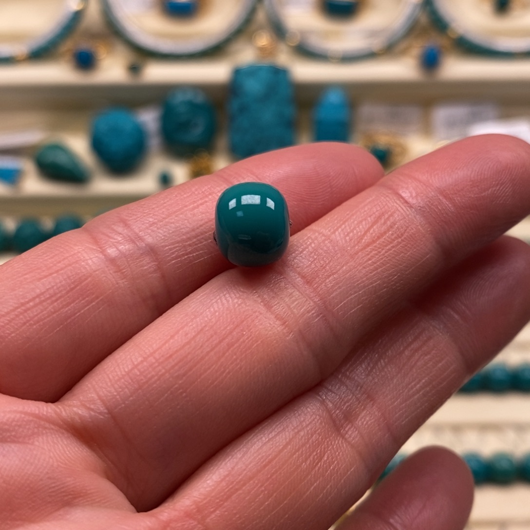 绿松石未镶嵌珠宝奇石直径9.4×8.2老型