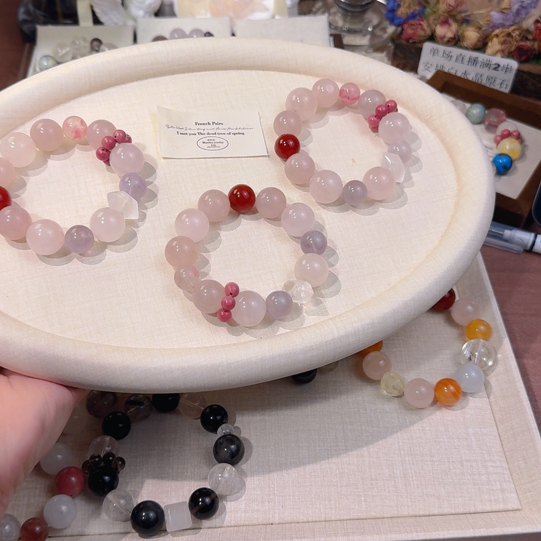 水晶手链合金天然水晶手串多样性发其一