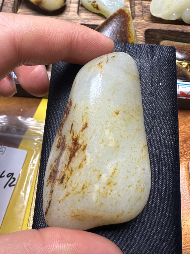 和田玉灯泡料真皮真籽手把85克