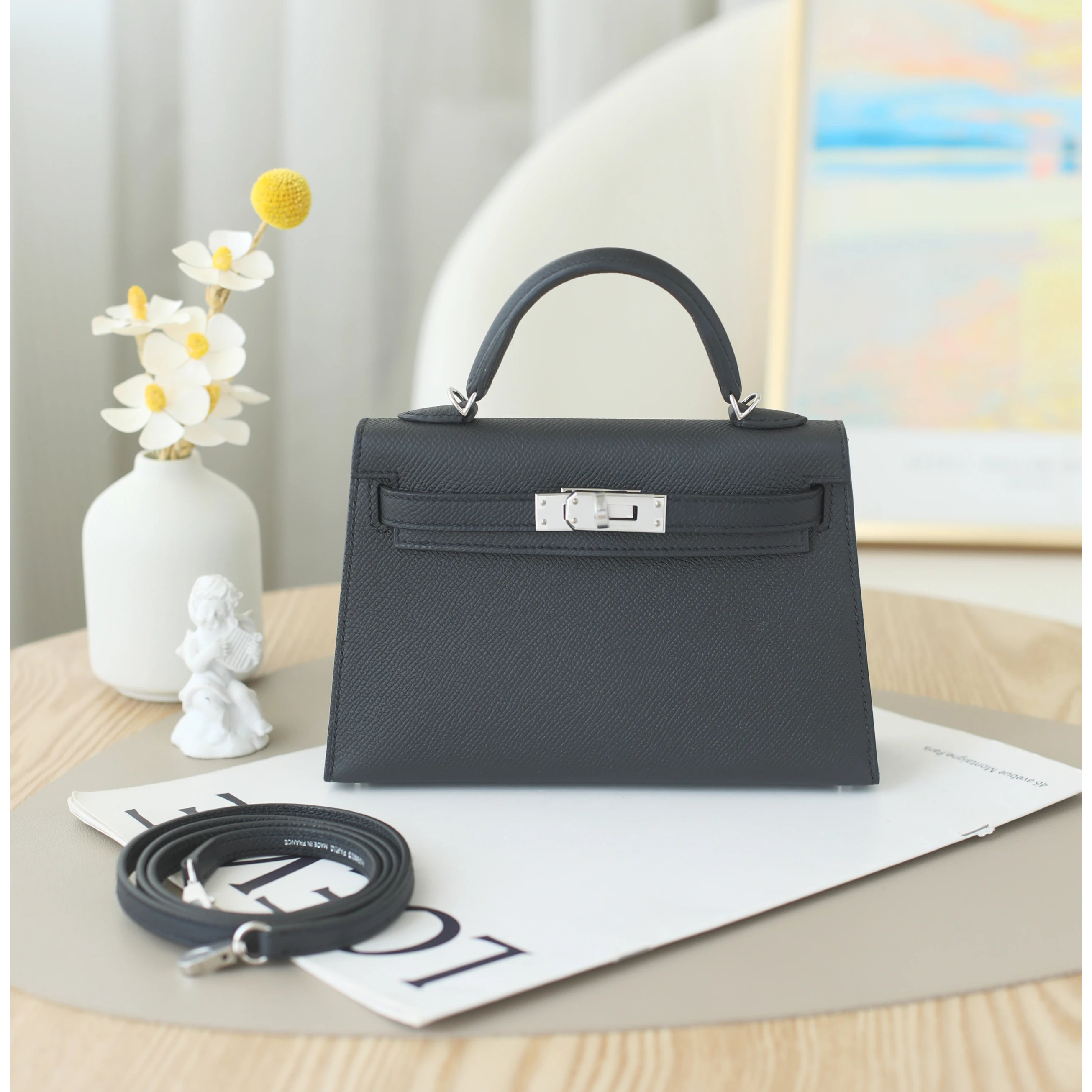 全新未使用 Hermes/爱马仕 Hermes/爱马仕Mini kelly二代黑银