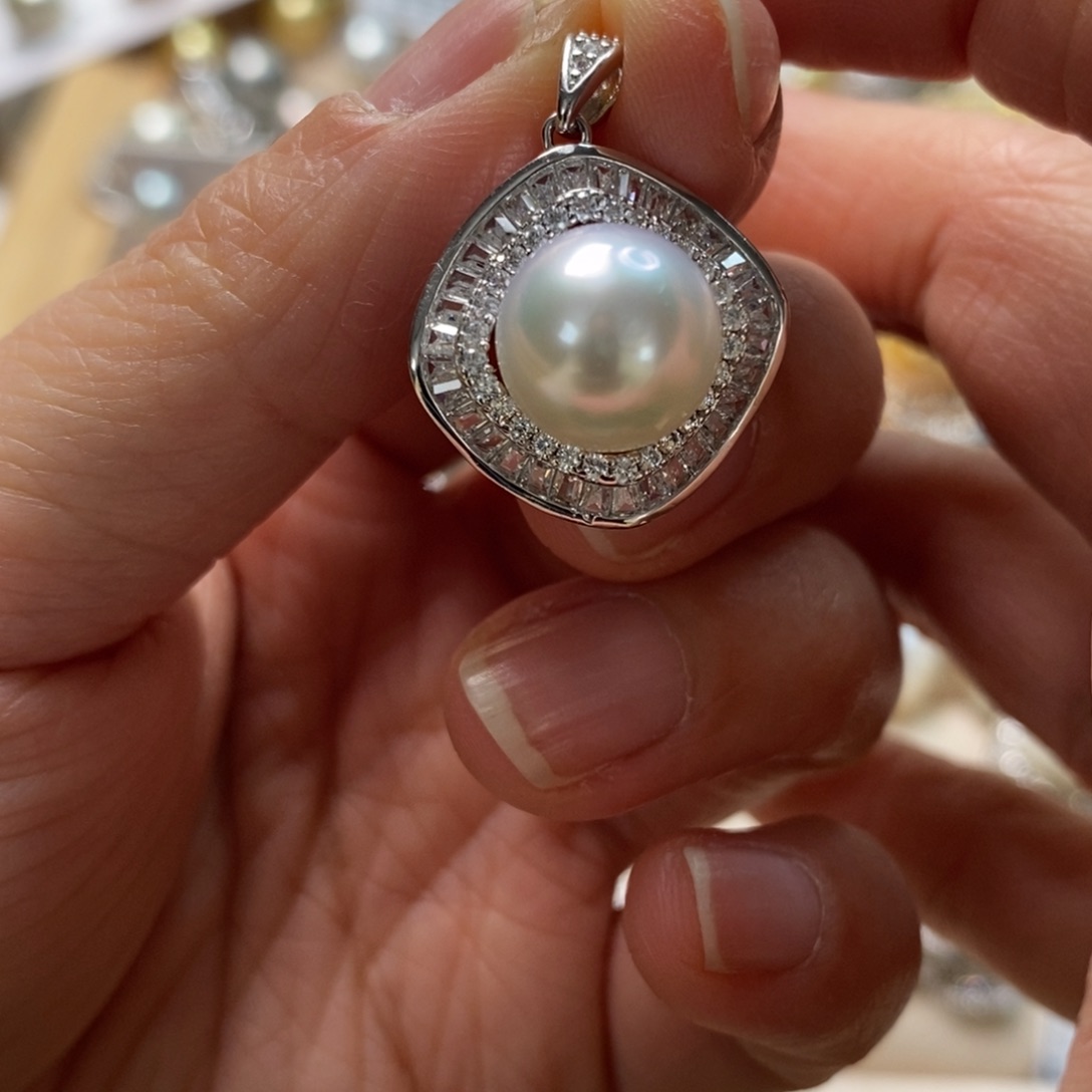 海水珍珠颈饰银S925镶嵌