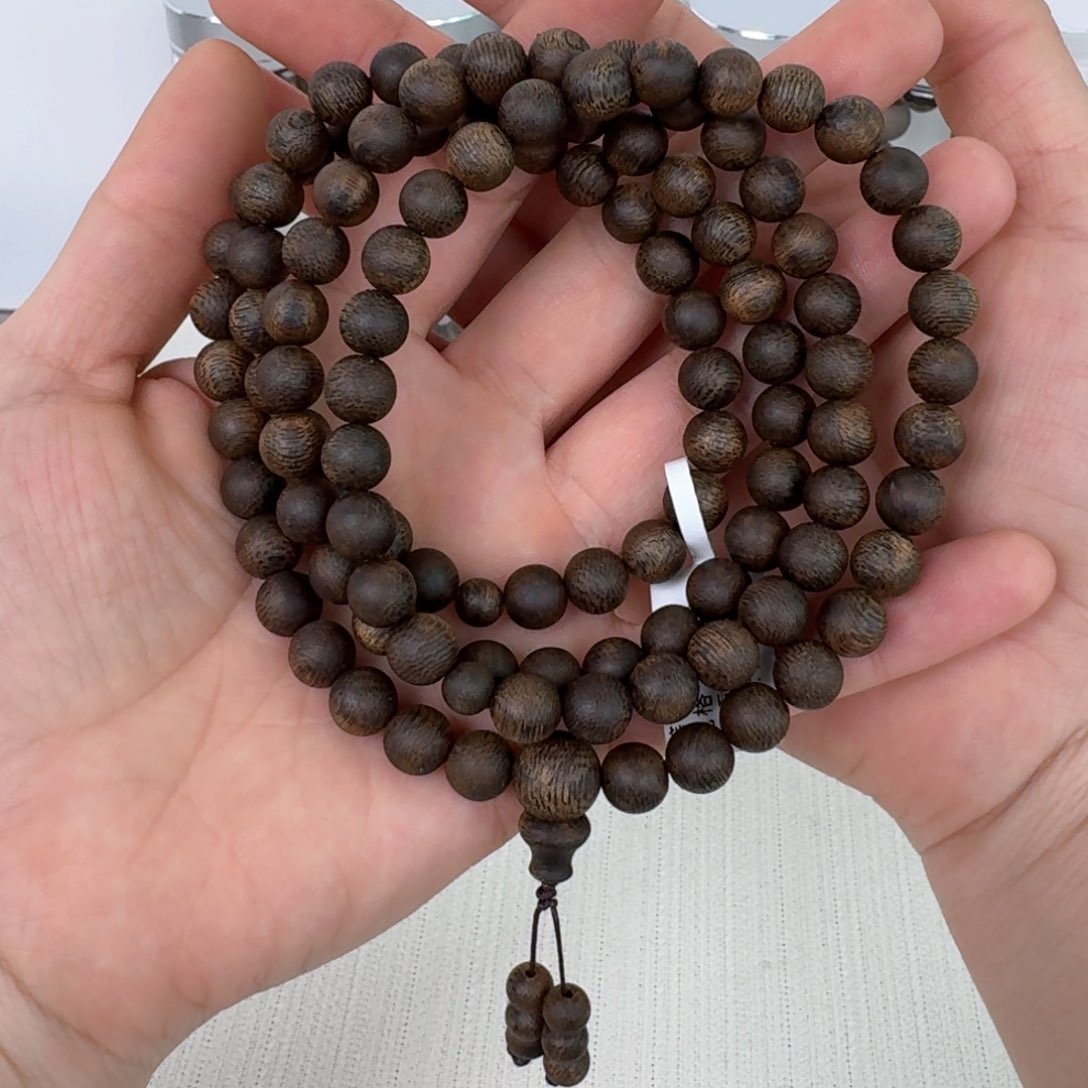 沉香手串棋楠沉香张勺子九九沉圆珠卡8+保33+克