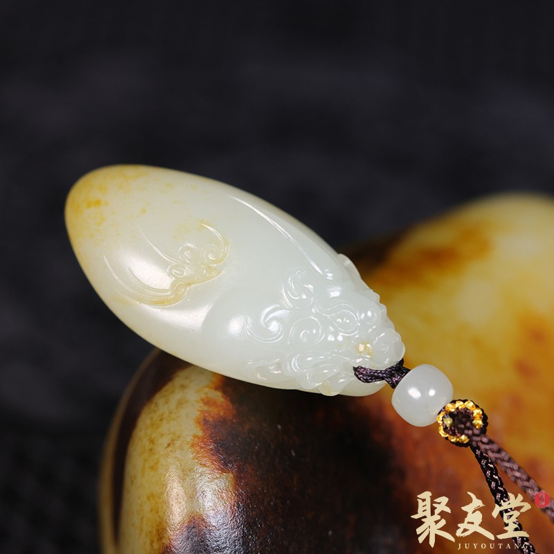 聚友堂王伟玉雕19.2克新疆和田玉籽料独籽貔貅兽头挂件玉坠吊坠