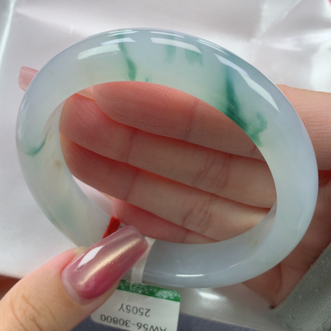 翡翠手镯未镶嵌缅甸天然翡翠A货56