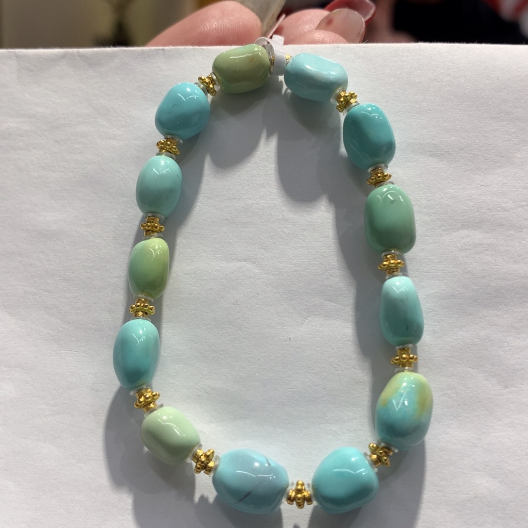 绿松石单圈银S925镶嵌