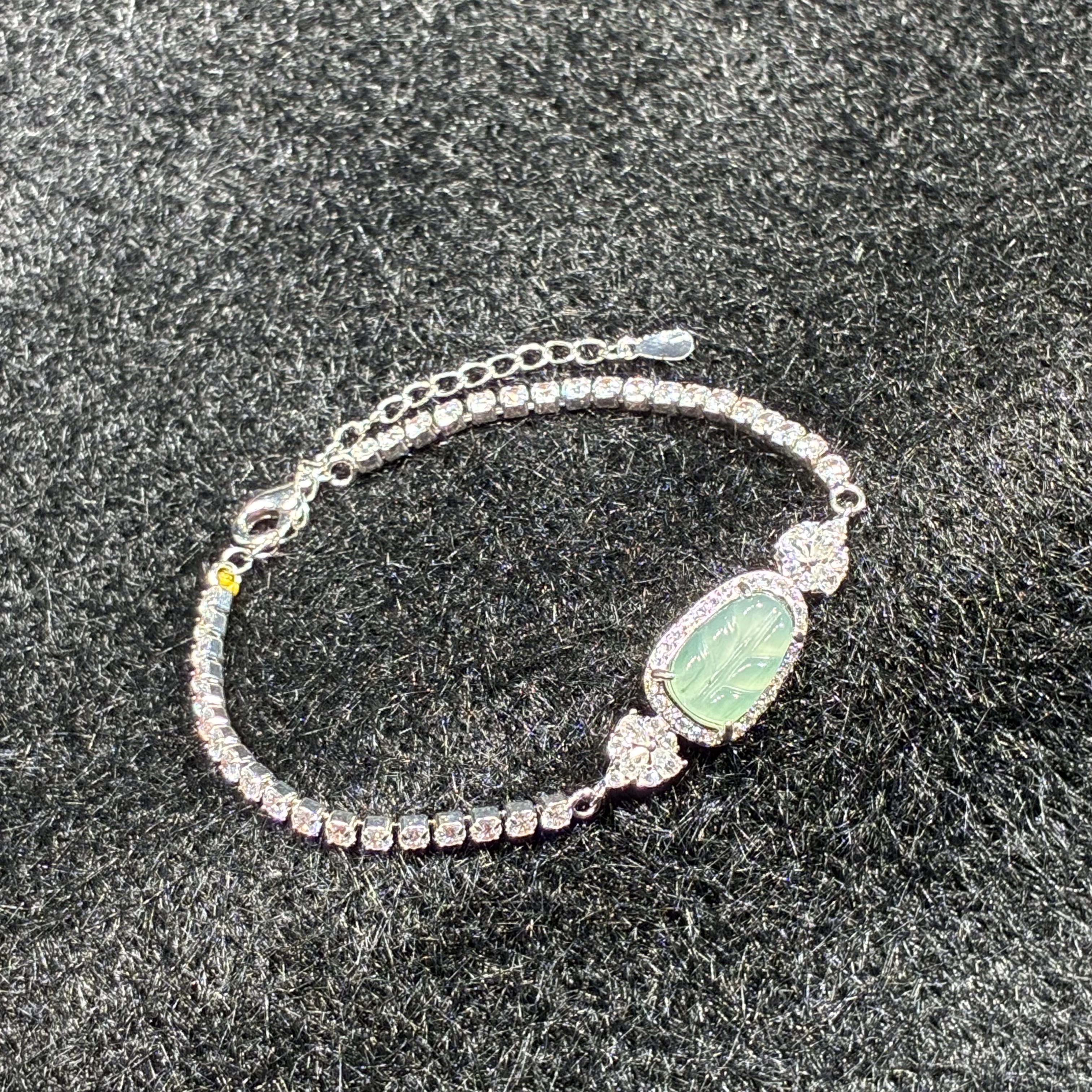 【聚鑫珠宝】天然翡翠A货冰种叶子手链气质款多样性发货一f013