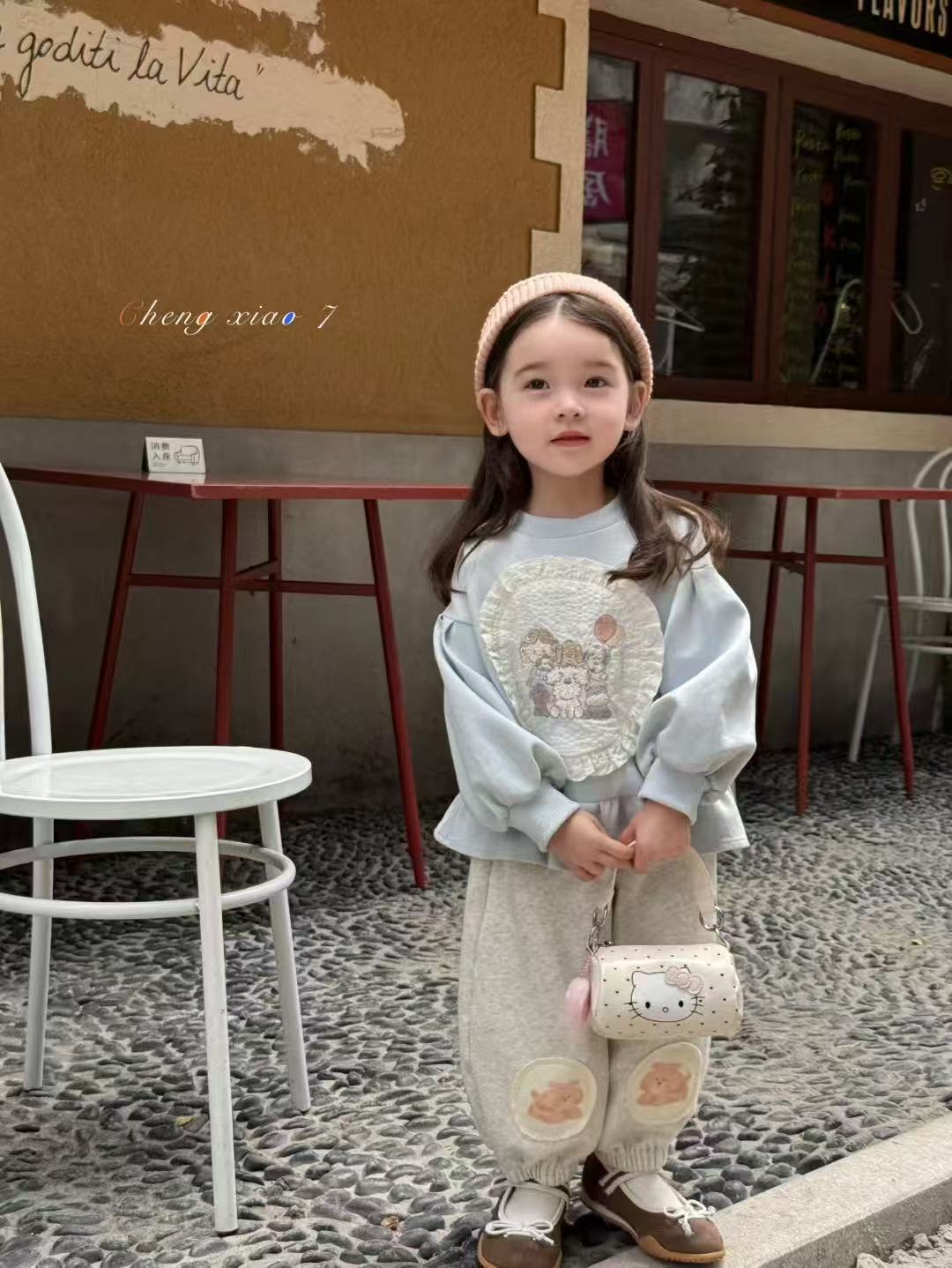 2025秋套装女宝套头卫衣2件小童女牛仔常规休闲洋气百搭时尚舒适