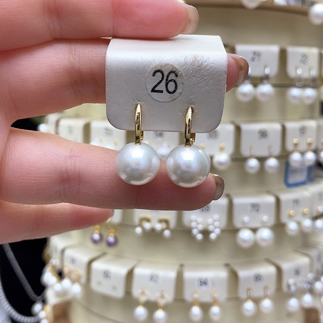 淡水珍珠耳饰银S925镶嵌