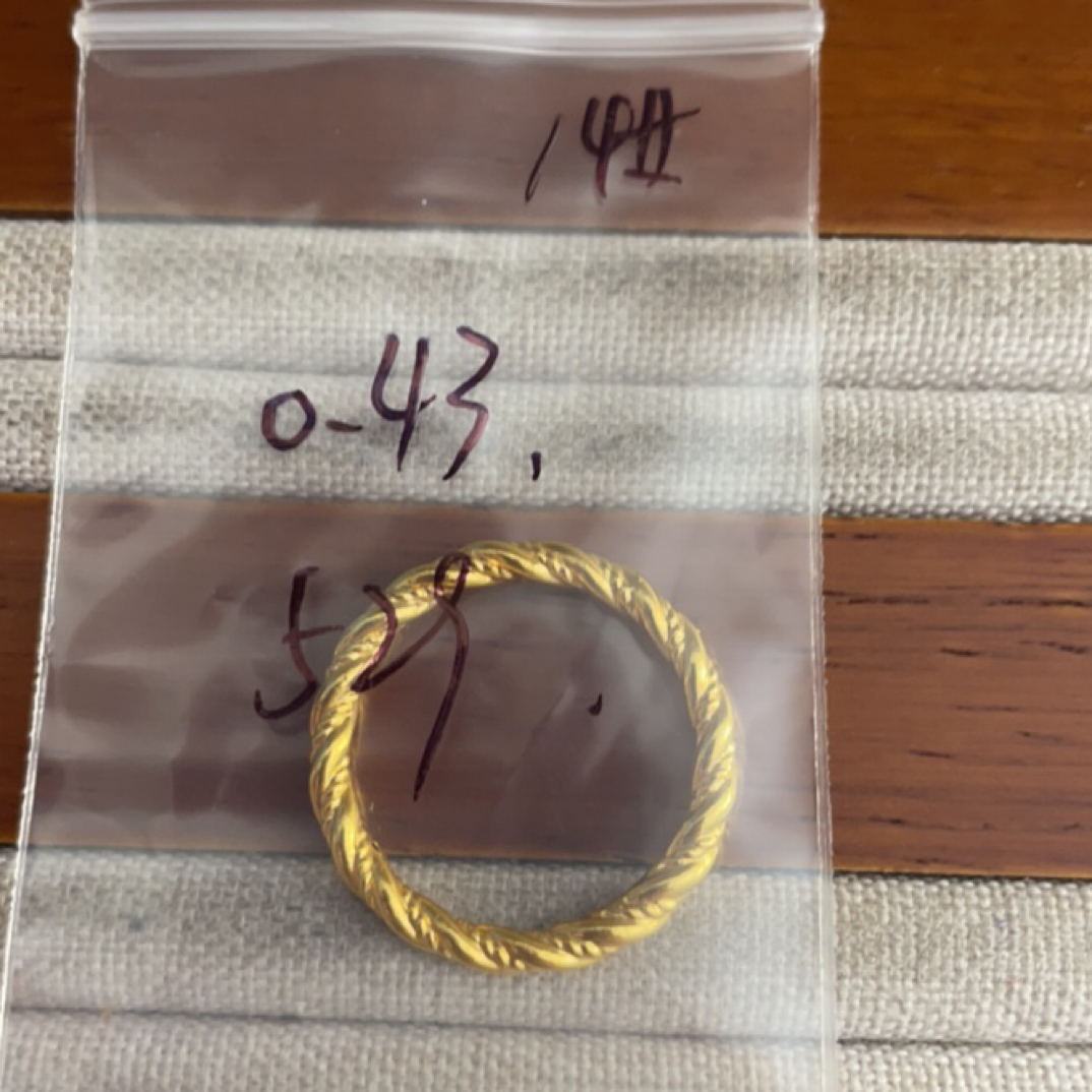 克重0.43 14号 麻花戒指 足金999