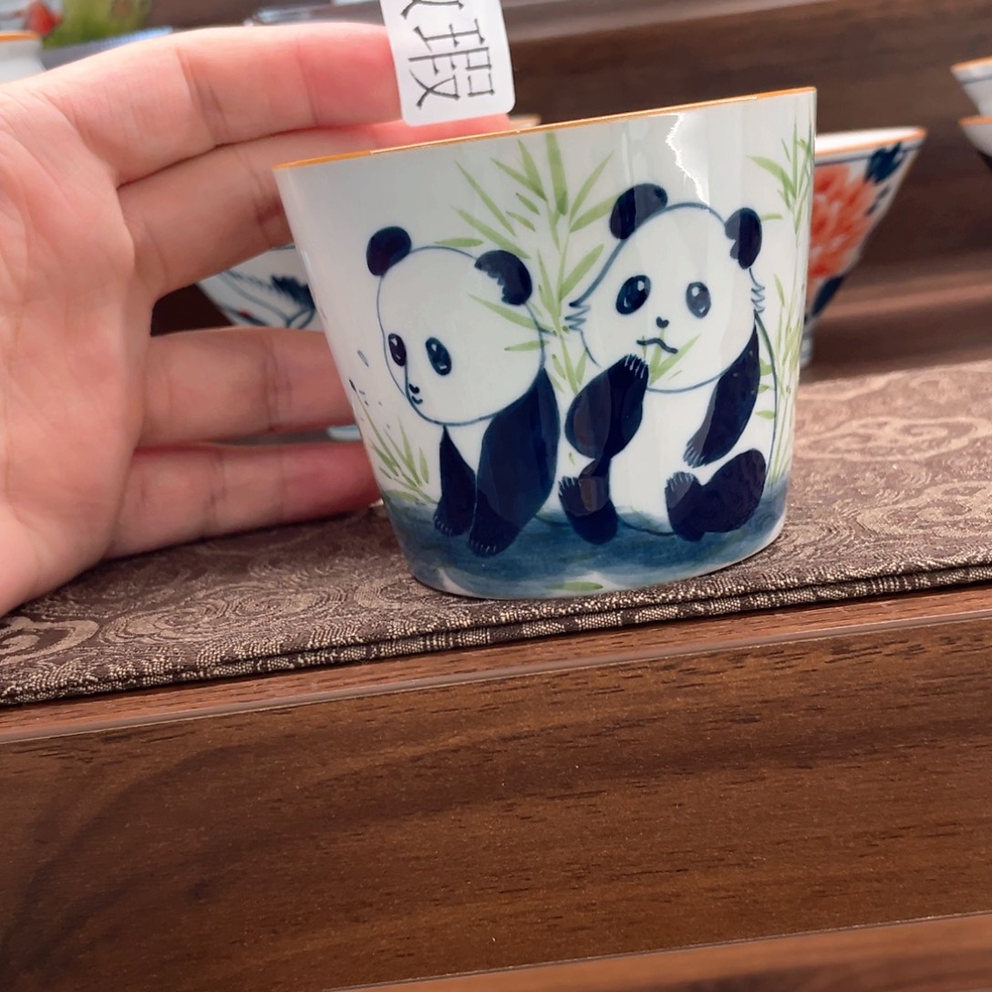 釉下手绘茶具微瑕