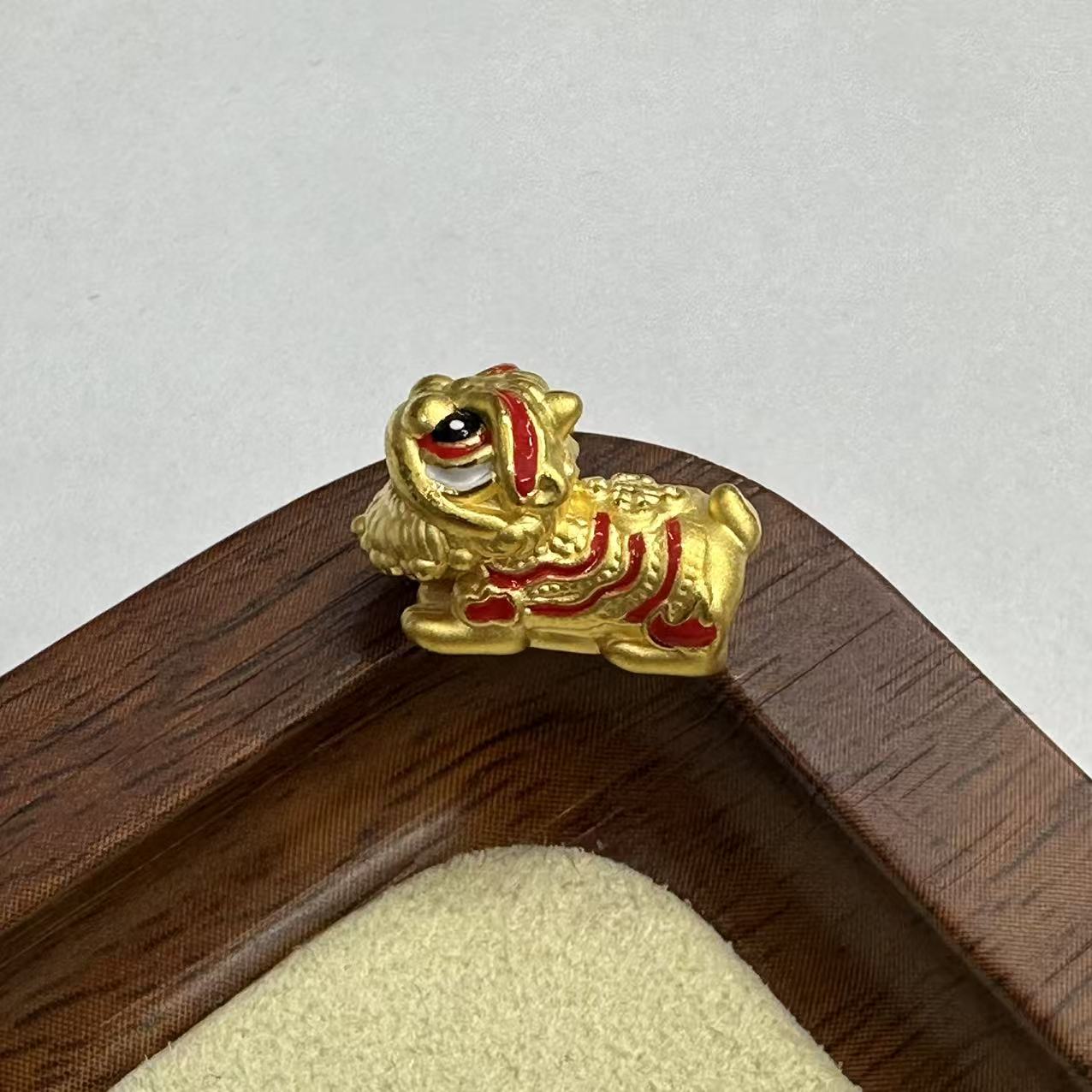黄金直播间足金999福狮金彩转运珠黄金配件DP2641-01190