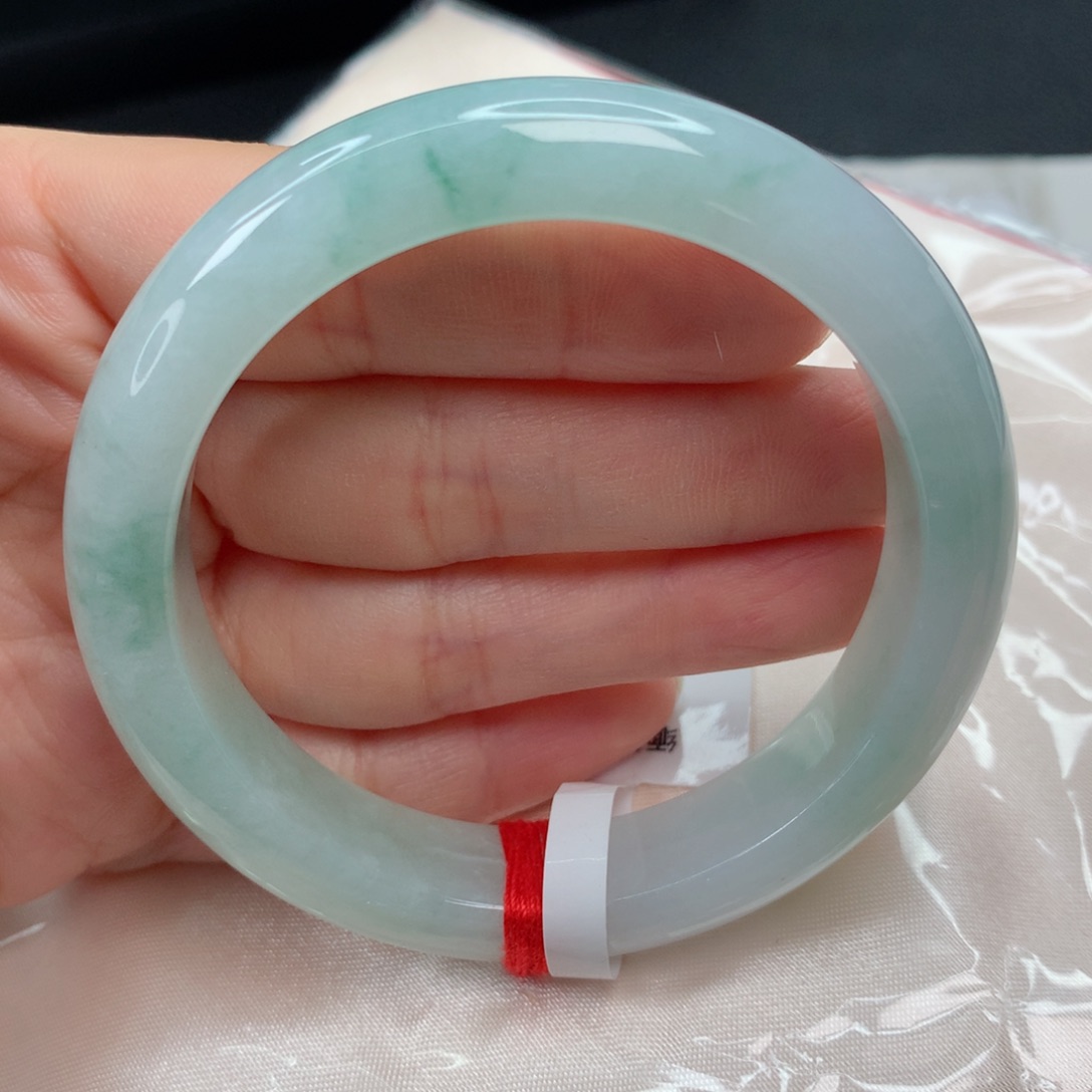 翡翠手镯未镶嵌55-56 果绿