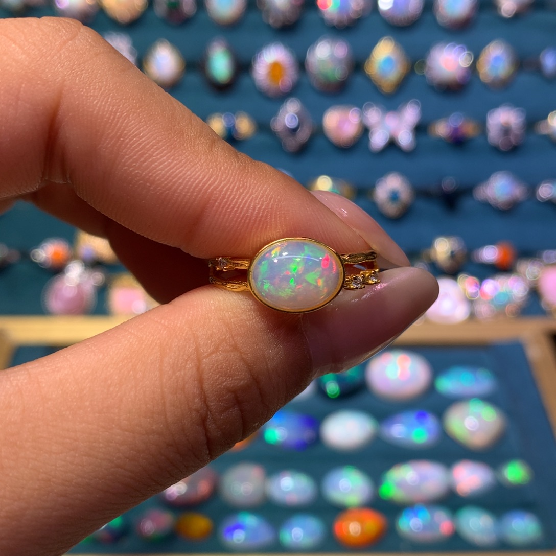 欧泊银S925镶嵌戒指款