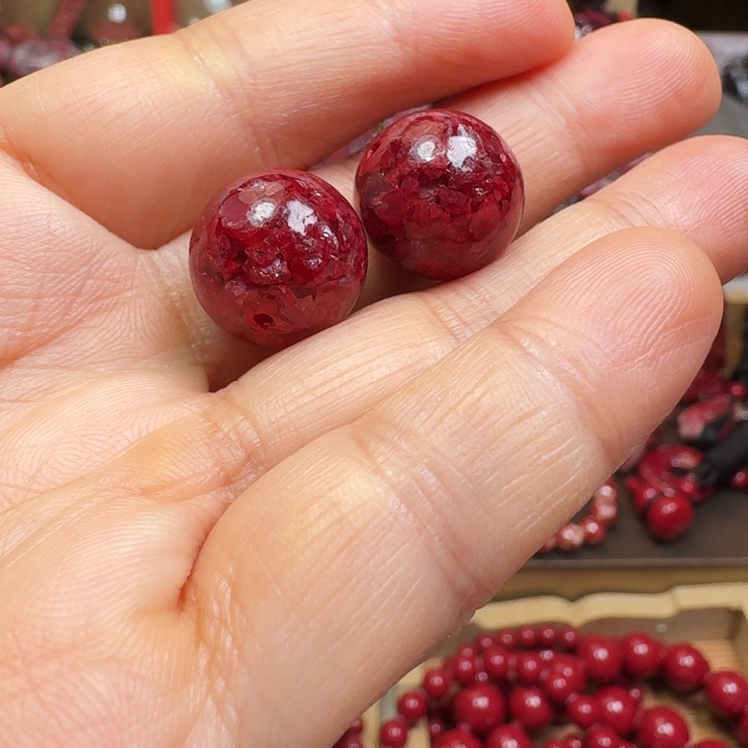 天然辰砂天然晶体卡14的单珠