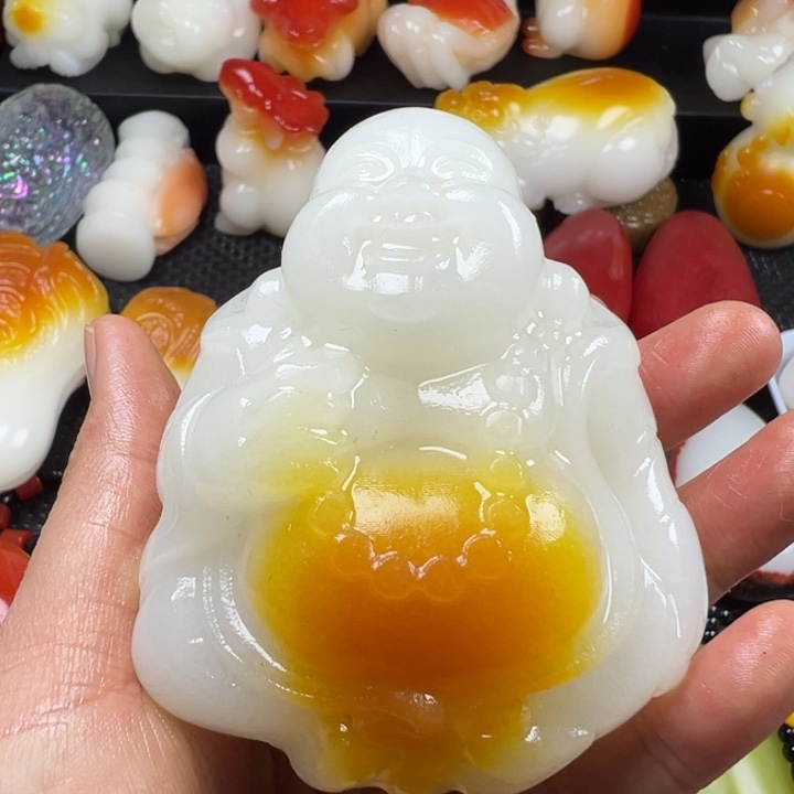 新疆戈壁五彩石金丝