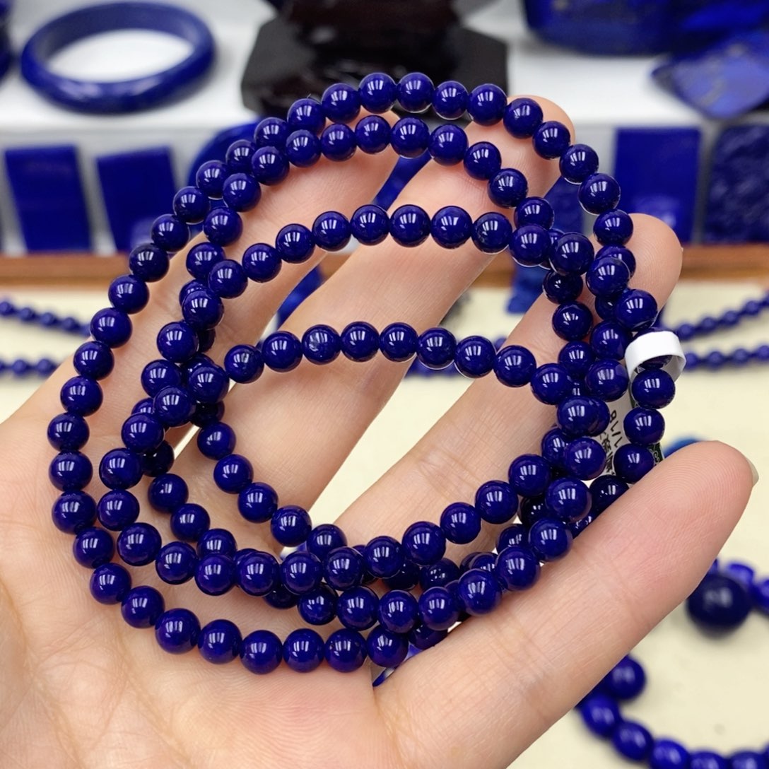 青金石手链未镶嵌桃**朵