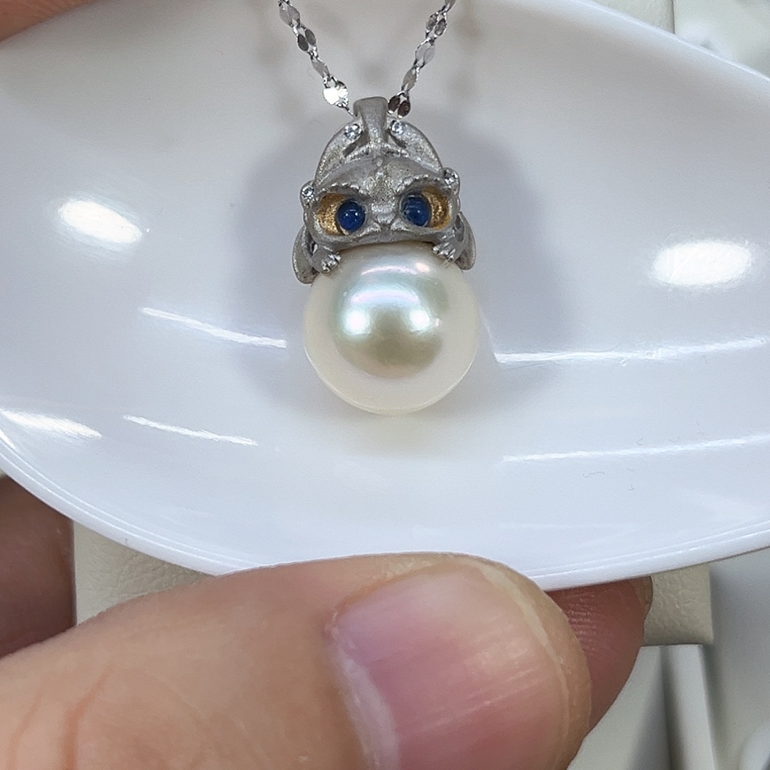 银S925镶嵌颈饰淡水珍珠