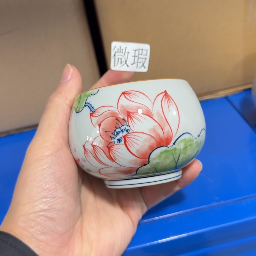 釉下手绘茶具微瑕