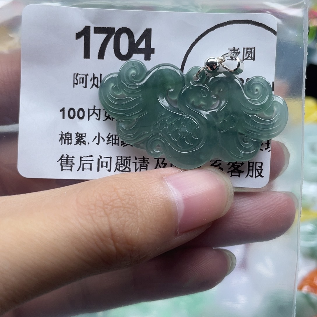翡翠未镶嵌吊坠(赠链)