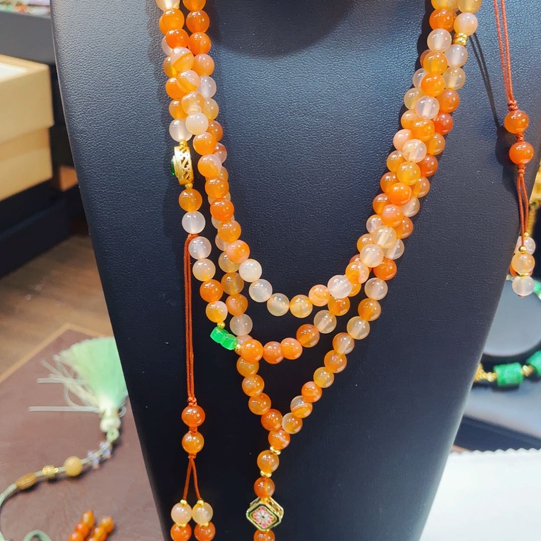 玛瑙/玉髓颈饰未镶嵌斜挎