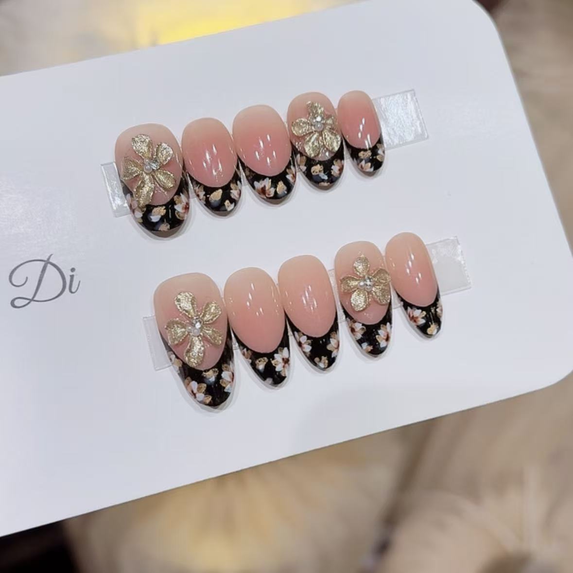 【有钱花】姐弟纯手工穿戴美甲立体化指尖水彩手绘BC200