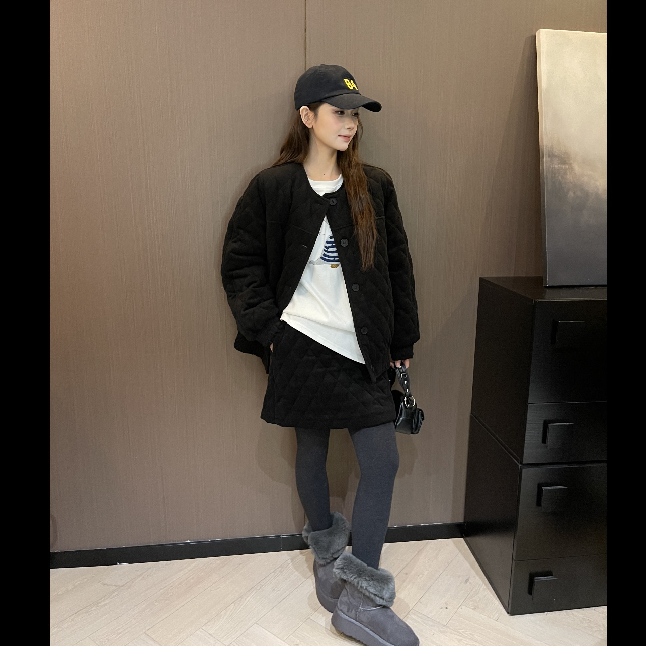 【AILSA BABY】欧货菱格松紧腰90白鸭羽绒服套装/121104A