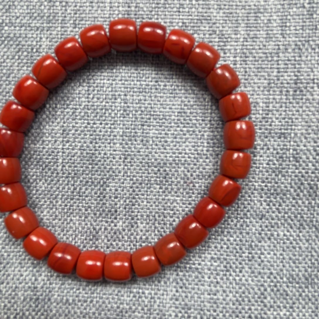 南红玛瑙颈饰合金玉*蝶