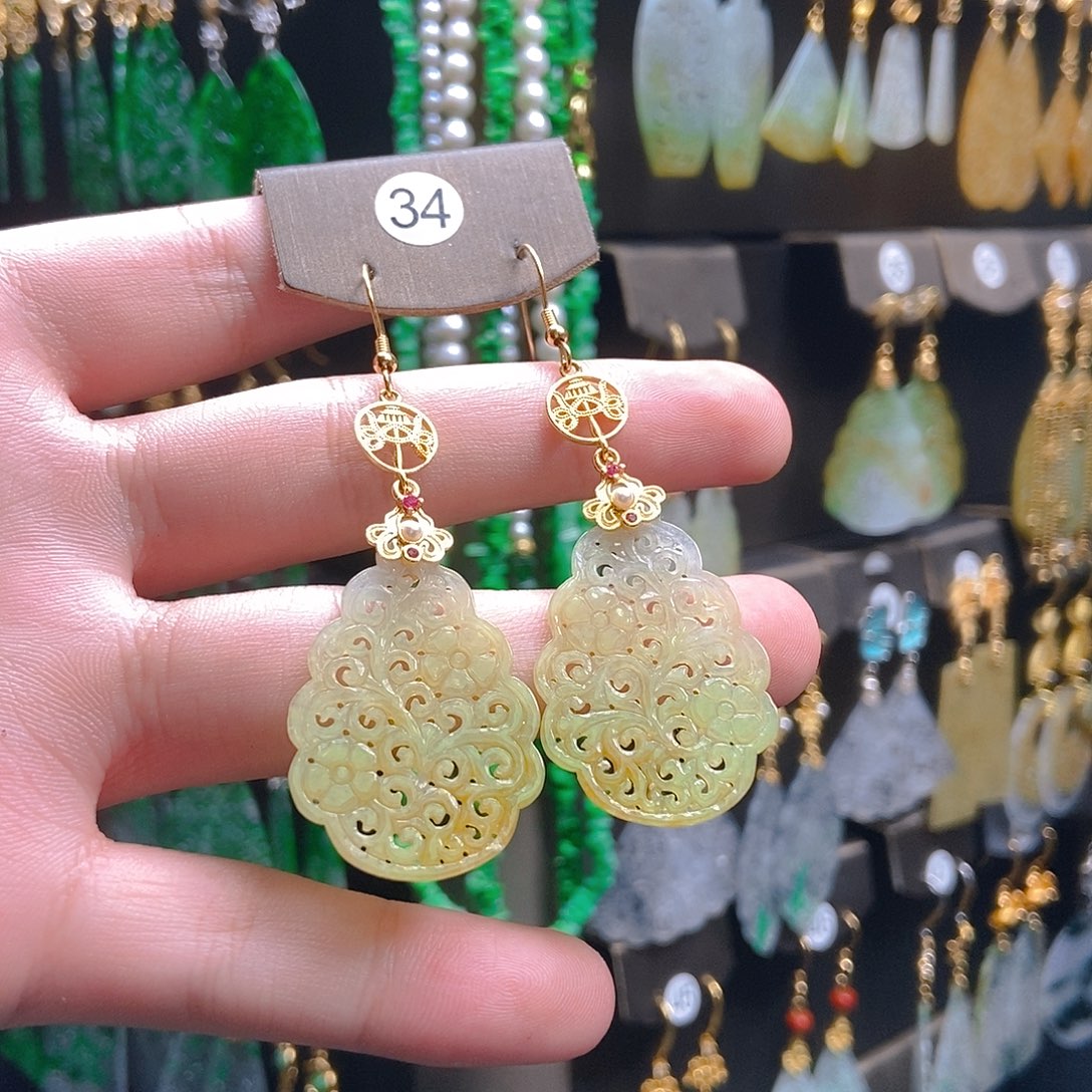 翡翠未镶嵌耳饰翡翠