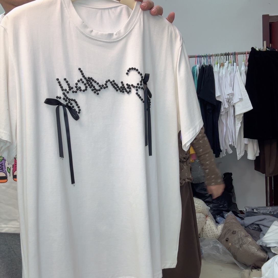 大码女装白色珍珠