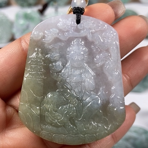 翡翠颈饰未镶嵌文殊菩萨福利