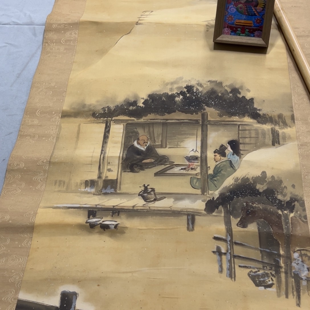 国画八*觉手绘临摹人物挂轴