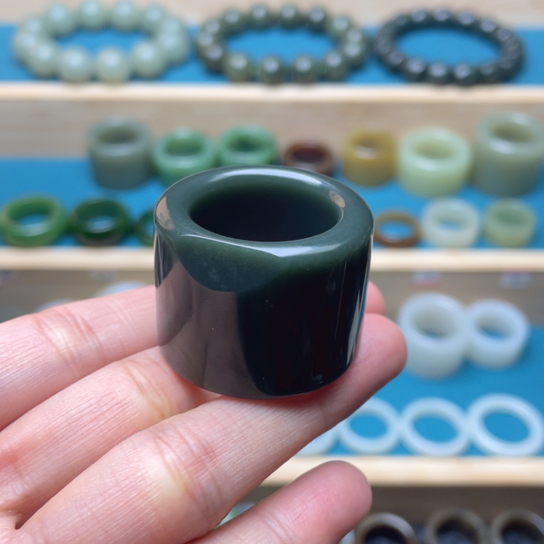 和田玉扳指未镶嵌韩***癫