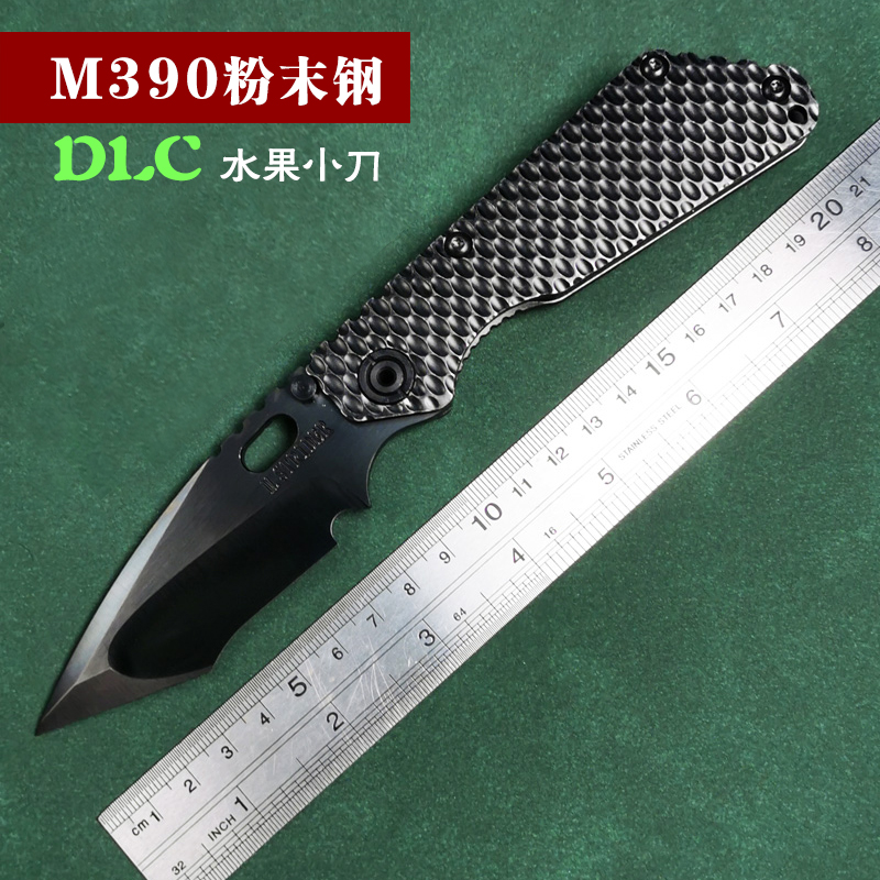 奥地利M390粉末钢挺进者高硬度钛合金手柄高端水果小刀户外露营