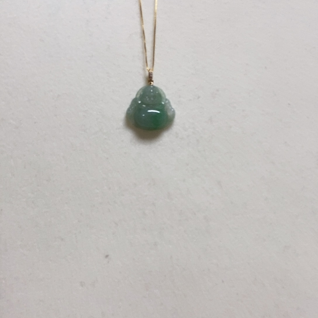 翡翠颈饰18K金镶嵌远****心佛
